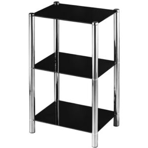 Premier Housewares 2401187 3 Tier Unit Black Glass Shelves70 x 41 x 31 cm Premier Housewares 2401187 3 Tier Unit Black Glass Shelves70 x 41 x 31 cm