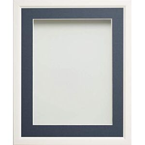 Frame Company Drayton Range White 12x10 inch Picture Photo Frame with Blue Mount for Image 9x7 inch * Choice of Sizes* Frame Company Drayton Range White 12x10 inch Picture Photo Frame with Blue Mount for Image 9x7 inch * Choice of Sizes*