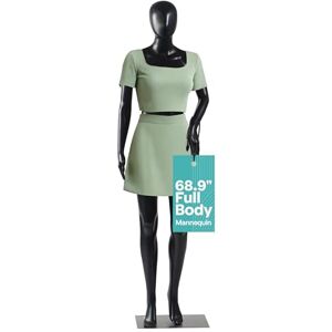SereneLife Mannequin Body Female 175 cm, Clothes Mannequin, Female Manequins Dress Form, Manikin Full Body Detachable Display with Flexible Limbs, 360° Rotating Head & Metal Base (Black) SereneLife Mannequin Body Female 175 cm, Clothes Mannequin, Female Manequins Dress Form, Manikin Full Body Detachable Display with Flexible Limbs, 360° Rotating Head & Metal Base (Black)