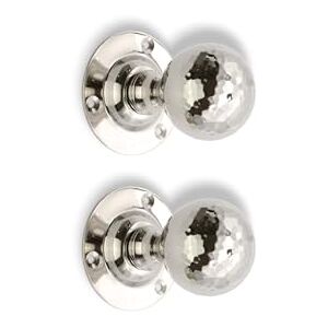 Infinity Pair of Polished Nickel Hammered Ball Mortice Door Knobs 45mm Handles Set – Ideal for Interior and Exterior use Infinity Pair of Polished Nickel Hammered Ball Mortice Door Knobs 45mm Handles Set – Ideal for Interior and Exterior use