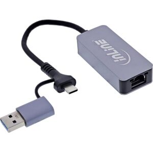InLine USB 3.2 Network Adapter for 5Gb/s, USB-C & USB-A to RJ45, Gigabit LAN Adapter for Notebook, PC, Server, NBASE-T Support, 33380T InLine USB 3.2 Network Adapter for 5Gb/s, USB-C & USB-A to RJ45, Gigabit LAN Adapter for Notebook, PC, Server, NBASE-T Support, 33380T