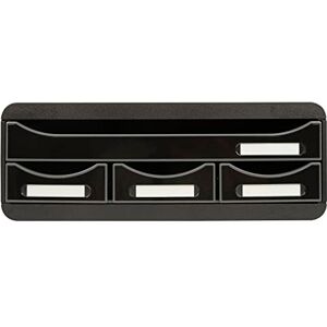 Exacompta Ref 319714D Toolbox 4 Drawers Set 270 x 355 x 135mm in Size, Suitable for A4+ Docments, Useful as Computer Riser, Small Accessory Drawers Black Exacompta Ref 319714D Toolbox 4 Drawers Set 270 x 355 x 135mm in Size, Suitable for A4+ Docments, Useful as Computer Riser, Small Accessory Drawers Black
