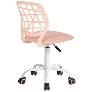 FurnitureR Writing Task Chair, Mesh Padded Cushion Swivel Study Chair with Rolling Wheels for Teens Child Kids Girls,Pink Plica FurnitureR Writing Task Chair, Mesh Padded Cushion Swivel Study Chair with Rolling Wheels for Teens Child Kids Girls,Pink Plica