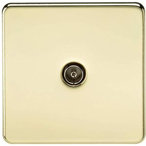 Knightsbridge SF0100PB (Non-Isolated) Screwless 1-Gang Tv Outlet, Polished Brass Knightsbridge SF0100PB (Non-Isolated) Screwless 1-Gang Tv Outlet, Polished Brass