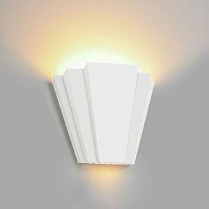 HARPER LIVING Art Deco, Plaster Up/Down White Paintable Wall Light G9 Socket, Ideal for Living Room, Kitchen, Bedroom, Hallway, Hotel HARPER LIVING Art Deco, Plaster Up/Down White Paintable Wall Light G9 Socket, Ideal for Living Room, Kitchen, Bedroom, Hallway, Hotel