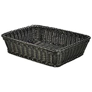 Genware NEV-PWB-3629BK Polywicker Display Basket, 36.5 cm x 29 cm x 9 cm, Black Genware NEV-PWB-3629BK Polywicker Display Basket, 36.5 cm x 29 cm x 9 cm, Black
