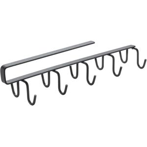 Metaltex Lava My Hooks Under Shelf Storage 6 x 25 x 6cm Cabinet Mounted Hanging Storage Rack 10 Hook Kitchen Cupboard Cup Holder & Utensil Hanger Touch-Therm Finish, Black Metaltex Lava My Hooks Under Shelf Storage 6 x 25 x 6cm Cabinet Mounted Hanging Storage Rack 10 Hook Kitchen Cupboard Cup Holder & Utensil Hanger Touch-Therm Finish, Black