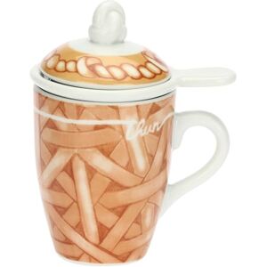 THUN , Porcelain Herbal Tea Pot, Embrace AMI Collectible Tea Pot, Gift Idea for Christmas, 350 ml, Diameter 8.5 cm, 10.5 cm H THUN , Porcelain Herbal Tea Pot, Embrace AMI Collectible Tea Pot, Gift Idea for Christmas, 350 ml, Diameter 8.5 cm, 10.5 cm H