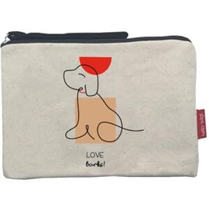 hello-bags . Makeup Bag/Wristlet Pouch. Exterior: 100% Cotton. Includes Zipper and Lining. Packed in a Gift Kraft Envelope. Model: “LOVEBARKS”. Color: Black/Ecru. Size: 9.05x6.10 in / 23x15,5 cm. hello-bags . Makeup Bag/Wristlet Pouch. Exterior: 100% Cotton. Includes Zipper and Lining. Packed in a Gift Kraft Envelope. Model: “LOVEBARKS”. Color: Black/Ecru. Size: 9.05x6.10 in / 23x15,5 cm.