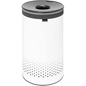 Brabantia Laundry Bin Handsfree Plastic Lid Portable Laundry Bag Inside Quick-drop Opening Basket with Ventilation Holes Non-Scratching Bottom Corrosion Resistant White 60L Brabantia Laundry Bin Handsfree Plastic Lid Portable Laundry Bag Inside Quick-drop Opening Basket with Ventilation Holes Non-Scratching Bottom Corrosion Resistant White 60L