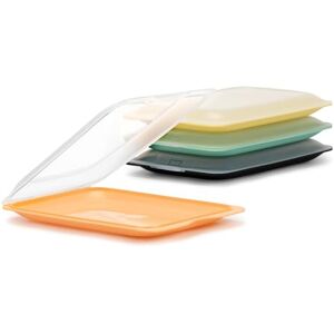 TATAY Cold Meat Containers for Fridge Set of 4 Standard Fridge Storage Removable Lid, Stackable Microwave, Freezer and Dishwasher Safe BPA-Free, 17 x 3.2 x 25.2 cm, Pastel Colours TATAY Cold Meat Containers for Fridge Set of 4 Standard Fridge Storage Removable Lid, Stackable Microwave, Freezer and Dishwasher Safe BPA-Free, 17 x 3.2 x 25.2 cm, Pastel Colours
