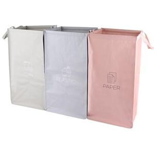 ASelected 3 Packs Recycling Bags, Pink,Green,Gray With Handle, Velcro Separate Sorting Organizer Woven Waste Bins Bag Waterproof for Kitchen Home Office Heavy Duty Reusable Storage,Easy Clean ASelected 3 Packs Recycling Bags, Pink,Green,Gray With Handle, Velcro Separate Sorting Organizer Woven Waste Bins Bag Waterproof for Kitchen Home Office Heavy Duty Reusable Storage,Easy Clean