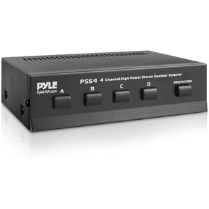 Pyle 4-Zone Channel Speaker Switch Selector Premium and Improved Switch Box Hub, Distribution Box for Multi-Channel High Powered Stereo Amp A-B-C-D Switches, 4 Pairs Of Speakers, Black Pyle 4-Zone Channel Speaker Switch Selector Premium and Improved Switch Box Hub, Distribution Box for Multi-Channel High Powered Stereo Amp A-B-C-D Switches, 4 Pairs Of Speakers, Black