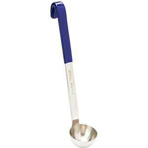 Vogue Heavy Duty Colour Coded Ladle 59 ml/2 oz, Blue, Stainless Steel, Size: 345(L)x60(Dia)mm, Stamped Capacity Marking, Hooked Handle for Storage, CD145 Vogue Heavy Duty Colour Coded Ladle 59 ml/2 oz, Blue, Stainless Steel, Size: 345(L)x60(Dia)mm, Stamped Capacity Marking, Hooked Handle for Storage, CD145