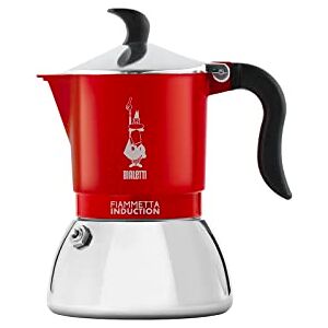 Bialetti Fiammetta Induction Coffee Maker, 2 Cups (100 ML), Suitable for All Cookers, Elegant Design, Red Bialetti Fiammetta Induction Coffee Maker, 2 Cups (100 ML), Suitable for All Cookers, Elegant Design, Red
