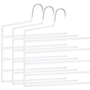 Relaxdays Multiple, Set of 3, 5 Hooks, Non-Slip, Space-Saving, HxW: 35 x 32 cm, Trouser Hangers, White, Iron, Plastic, 35 x 32 x 0.5 cm Relaxdays Multiple, Set of 3, 5 Hooks, Non-Slip, Space-Saving, HxW: 35 x 32 cm, Trouser Hangers, White, Iron, Plastic, 35 x 32 x 0.5 cm