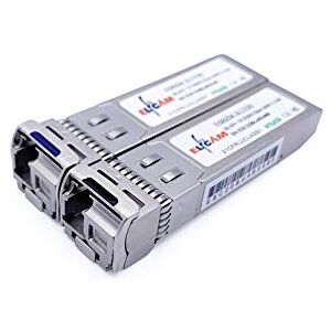 Elfcam ® Set of 2 10Gb SFP+ Bidi Module Compatible with Freebox Ultra, TX1270nm/RX1330nm and TX1330nm /RX1270nm, LC/UPC SM OS2 Fibre Optic Cable Connector Elfcam ® Set of 2 10Gb SFP+ Bidi Module Compatible with Freebox Ultra, TX1270nm/RX1330nm and TX1330nm /RX1270nm, LC/UPC SM OS2 Fibre Optic Cable Connector