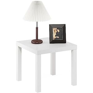 Furinno Classic Homey Square Side Table, White Furinno Classic Homey Square Side Table, White
