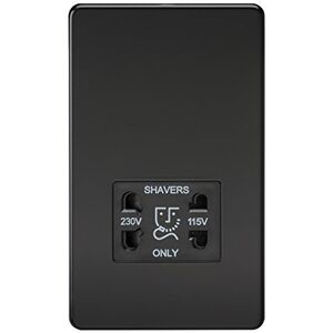 Knightsbridge SF8900MB Screwless Dual Voltage Shaver Socket in Matt Black, 5.0 mm*148.5 mm*47.5 mm Knightsbridge SF8900MB Screwless Dual Voltage Shaver Socket in Matt Black, 5.0 mm*148.5 mm*47.5 mm