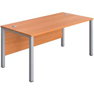 Office Hippo Heavy Duty Rectangular Goalpost Desk, Home & Office Use, Integrated Cable Ports, PC Desk, 5 Yr Warranty, MFC Beech Top, Silver Legs, 180cm x 80cm Office Hippo Heavy Duty Rectangular Goalpost Desk, Home & Office Use, Integrated Cable Ports, PC Desk, 5 Yr Warranty, MFC Beech Top, Silver Legs, 180cm x 80cm