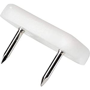 Adsamm ® / 32 x Glides in plastic with nail 0,71'' x 1,18'' (18x30 mm) white angular Premium quality furniture sliders with nail by ® Adsamm ® / 32 x Glides in plastic with nail 0,71'' x 1,18'' (18x30 mm) white angular Premium quality furniture sliders with nail by ®