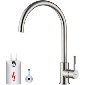 GRIFEMA G4008-98 Kitchen Sink Taps Mixer Low Pressure, Single Lever 360° Swivel High Spout for Kitchen Sink, Chrome, Silver GRIFEMA G4008-98 Kitchen Sink Taps Mixer Low Pressure, Single Lever 360° Swivel High Spout for Kitchen Sink, Chrome, Silver