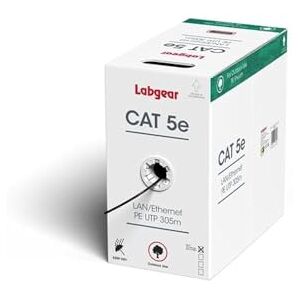 Labgear Cat 5e Ethernet Cable 305m, 100% Pure Copper, Outdoor Internet Cable, 23AWG UTP 305m, Weatherproof, High Speed LAN Ethernet Network Cable, Frequency 100MHz & 350MHz, 4 Twisted Pairs Labgear Cat 5e Ethernet Cable 305m, 100% Pure Copper, Outdoor Internet Cable, 23AWG UTP 305m, Weatherproof, High Speed LAN Ethernet Network Cable, Frequency 100MHz & 350MHz, 4 Twisted Pairs