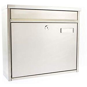Sterling Burg watcher MB16ST Ouse Wall Mounted Galvanised Steel Lockable Weatherproof Post Box, Stainless Steel, 36x32x12cm Sterling Burg watcher MB16ST Ouse Wall Mounted Galvanised Steel Lockable Weatherproof Post Box, Stainless Steel, 36x32x12cm
