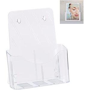 Relaxdays Prospectus Holder A4/DIN Long, Stand & Hang, Acrylic, Wall Brochure Display, HWD 27x24x10 cm, Transparent Relaxdays Prospectus Holder A4/DIN Long, Stand & Hang, Acrylic, Wall Brochure Display, HWD 27x24x10 cm, Transparent