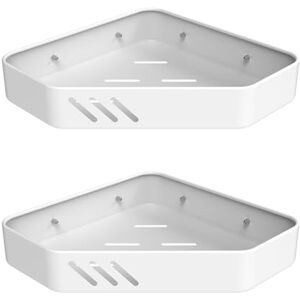 Ibergrif M34034W Bathroom Corner Shelf, Shower Caddy Corner, Bathroom Storage Shower Organizers, Self Adhesive or Wall Mounted, 2 Pack White Ibergrif M34034W Bathroom Corner Shelf, Shower Caddy Corner, Bathroom Storage Shower Organizers, Self Adhesive or Wall Mounted, 2 Pack White