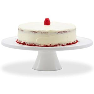 Relaxdays cake stand with base, ceramic, HxD: 10 x 32 cm, serving plate for cakes, round cake stand, white Relaxdays cake stand with base, ceramic, HxD: 10 x 32 cm, serving plate for cakes, round cake stand, white