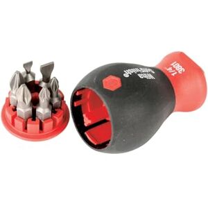 Wiha 38043 Stubby Screwdriver with Six-in-One Insert Bits, Slot and Phillips Wiha 38043 Stubby Screwdriver with Six-in-One Insert Bits, Slot and Phillips