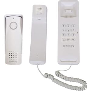 Mercury Wireless Digital Door Phone System, Weatherproof Outdoor Unit, Up to 300m Transmission Range, Power Supplies for Both Units are Supplied White Mercury Wireless Digital Door Phone System, Weatherproof Outdoor Unit, Up to 300m Transmission Range, Power Supplies for Both Units are Supplied White