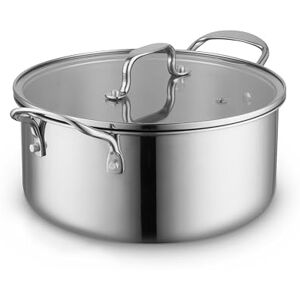 Sur La Table Tri-Ply 24cm Casserole with Tempered Glass Lid, Satin Interior Finish, Inner Capacity Markings, Induction Compatible, Stainless Steel Sur La Table Tri-Ply 24cm Casserole with Tempered Glass Lid, Satin Interior Finish, Inner Capacity Markings, Induction Compatible, Stainless Steel