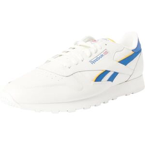 Reebok Men Classic Leather Sneaker, Chalk/Vector Blue/Collegiate Gold, 17 Reebok Men Classic Leather Sneaker, Chalk/Vector Blue/Collegiate Gold, 17