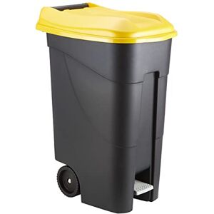 Tayg 259297 Wheeled Trash Can + Pedal 80 Litres, Black/Yellow Tayg 259297 Wheeled Trash Can + Pedal 80 Litres, Black/Yellow