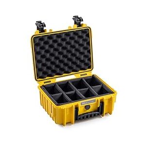 B&W Outdoor Transport Case Type 3000 with Padded Divider Yellow Waterproof according to IP67 Certification, Dustproof, Virtually Indestructible B&W Outdoor Transport Case Type 3000 with Padded Divider Yellow Waterproof according to IP67 Certification, Dustproof, Virtually Indestructible