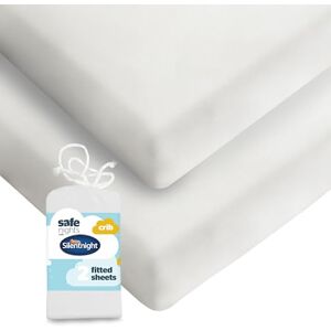 Silentnight Safe Nights Fitted Sheet Crib Mattress Breathable 100% Cotton Jersey – Super Soft Kind to Baby Skin 90x40cm Secure Fit with Elasticated Corners 2 Pack, White Silentnight Safe Nights Fitted Sheet Crib Mattress Breathable 100% Cotton Jersey – Super Soft Kind to Baby Skin 90x40cm Secure Fit with Elasticated Corners 2 Pack, White