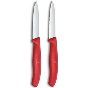 Victorinox Swiss Classic paring and Vegetable Knife, for Fruit and Vegetables, Extra Sharp, Straight and Serrated Edge, Stainless Steel, Red Victorinox Swiss Classic paring and Vegetable Knife, for Fruit and Vegetables, Extra Sharp, Straight and Serrated Edge, Stainless Steel, Red