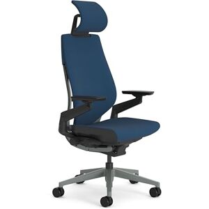 Steelcase Gesture Ergonomic Office Chair With 360° Armrests, 3D Live Back Lumbar Support, Adjustable Headrest Night Blue; Made in Europe Steelcase Gesture Ergonomic Office Chair With 360° Armrests, 3D Live Back Lumbar Support, Adjustable Headrest Night Blue; Made in Europe