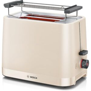 Bosch MyMoment Infuse TAT3M127GB Compact 2-Slice Toaster with Reheat/Defrost, Foldable Bun Warmer, Auto Shut-Off, High Lift and Crumb Tray, in Cream Bosch MyMoment Infuse TAT3M127GB Compact 2-Slice Toaster with Reheat/Defrost, Foldable Bun Warmer, Auto Shut-Off, High Lift and Crumb Tray, in Cream
