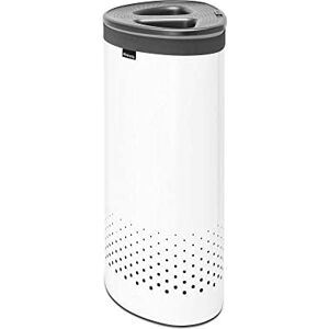 Brabantia Selector Laundry Bin Two Sorting Compartments Portable Laundry Bag Inside Quick-drop Opening Ventilation Holes Non-Scratching Bottom Space Efficient White 55L Brabantia Selector Laundry Bin Two Sorting Compartments Portable Laundry Bag Inside Quick-drop Opening Ventilation Holes Non-Scratching Bottom Space Efficient White 55L