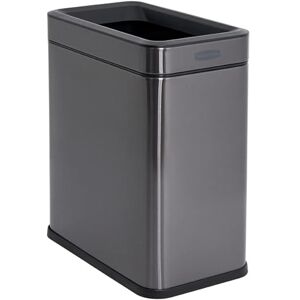 Rubbermaid Stainless Steel Wastebasket, 2.6-Gallon, Charcoal, Trash Can fits Under Desk for Home/Office/Bathroom Rubbermaid Stainless Steel Wastebasket, 2.6-Gallon, Charcoal, Trash Can fits Under Desk for Home/Office/Bathroom