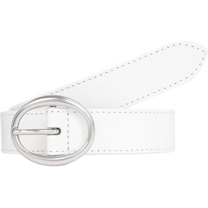 Calvin Klein Jeans Women Classic Round Lthr Belt25Mm Belts, White, 65 Calvin Klein Jeans Women Classic Round Lthr Belt25Mm Belts, White, 65