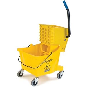 Carlisle FoodService Products CFS Plastic Commercial Mop Bucket with Side-Press Wringer, 26 Quarts, Yellow Carlisle FoodService Products CFS Plastic Commercial Mop Bucket with Side-Press Wringer, 26 Quarts, Yellow