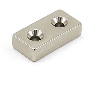 FIRST4MAGNETS N42 Neodymium Magnet for Engineering, Manufacturing and DIY 40mm x 20mm x 10mm thick x 5.5mm Countersunk 24.4kg Pull FIRST4MAGNETS N42 Neodymium Magnet for Engineering, Manufacturing and DIY 40mm x 20mm x 10mm thick x 5.5mm Countersunk 24.4kg Pull