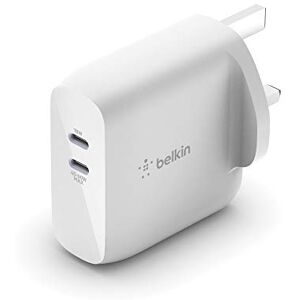 Belkin BoostCharge Dual USB-PD GaN Wall Charger 63W (USB-C Fast Charger for iPhone, iPad Pro, Pixel, Galaxy, MacBook Pro and more) Belkin BoostCharge Dual USB-PD GaN Wall Charger 63W (USB-C Fast Charger for iPhone, iPad Pro, Pixel, Galaxy, MacBook Pro and more)