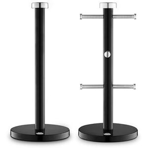 Swan SWKA18531BLK Townhouse Towel Pole and 6 Mug Tree Set with Colour Coated Iron, Chrome Accents and Weighted Bases, Black Swan SWKA18531BLK Townhouse Towel Pole and 6 Mug Tree Set with Colour Coated Iron, Chrome Accents and Weighted Bases, Black