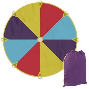 Relaxdays Rainbow Swing Cloth, for Kids, Ø 240 cm, 8 Handles, Bag, Outdoor Play, Garden, Cooperative Game, Colourful, Polyester Relaxdays Rainbow Swing Cloth, for Kids, Ø 240 cm, 8 Handles, Bag, Outdoor Play, Garden, Cooperative Game, Colourful, Polyester