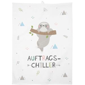 GRUSS & CO 47094 Sloth Chiller, Cotton, 60 cm x 45 cm, White Tea Towel GRUSS & CO 47094 Sloth Chiller, Cotton, 60 cm x 45 cm, White Tea Towel
